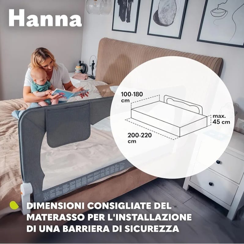 Lionelo Hanna Bettgitter Rausfallschutz 150 cm x 66, B-WARE