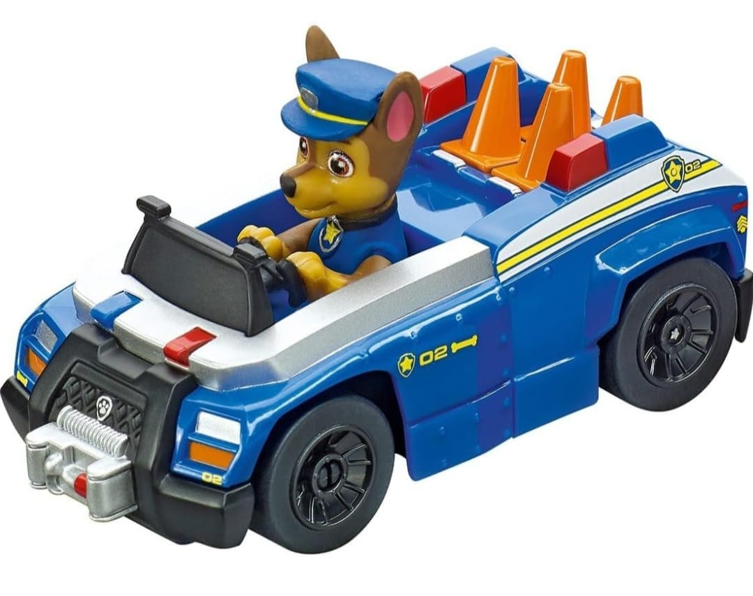 Carrera - 20063032 First PAW Patrol Race 'N' Rescue 2,4m Rennstrecken-Set | 2 ferngesteuerte Fahrzeuge mit Chase & Marshall | mit Handregler & Streckenteilen, B-WARE