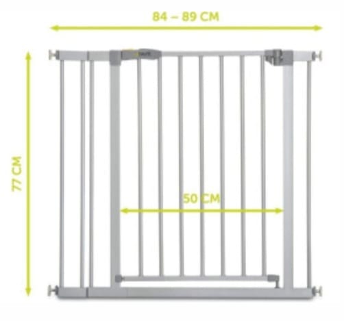hauck Stop N Safe 2, Silber – Schutzgitter Treppe und Tür 84–89 cm,Türschutzgitter, B-WARE