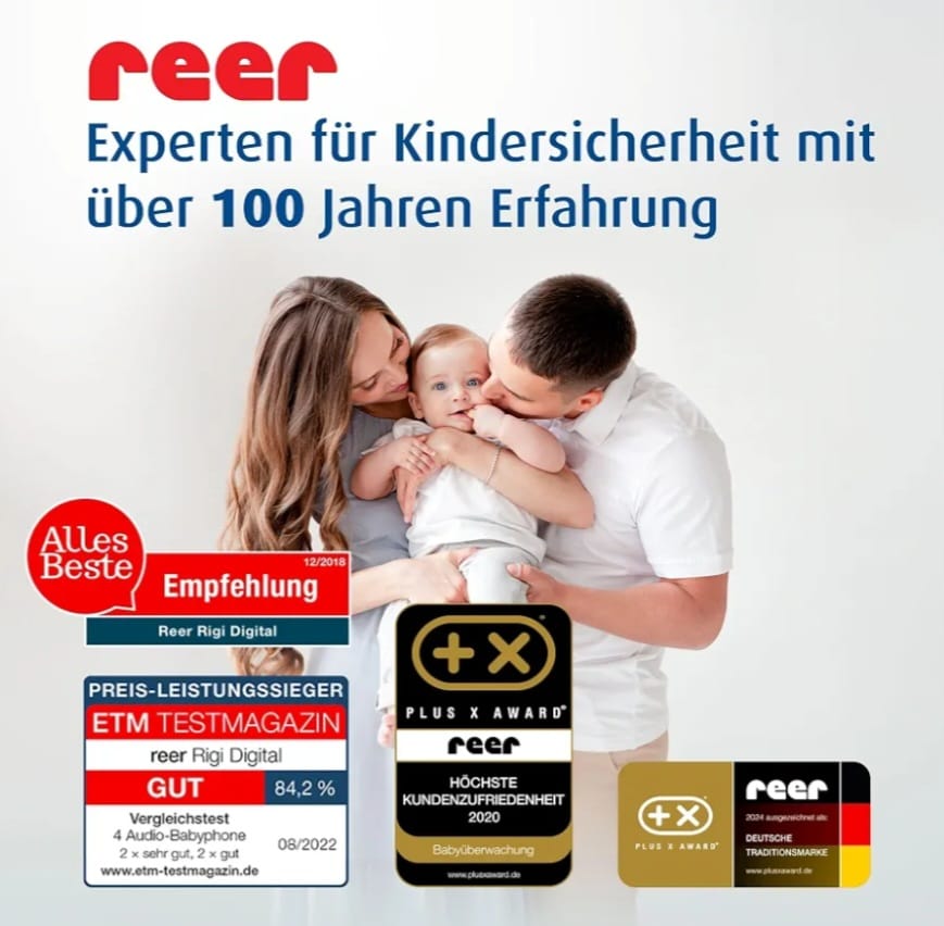 reer Rigi Babyphone, Babyfon mit Gegensprechen, 300 m Reichweite, Weiß, B-WARE, Neuwertig