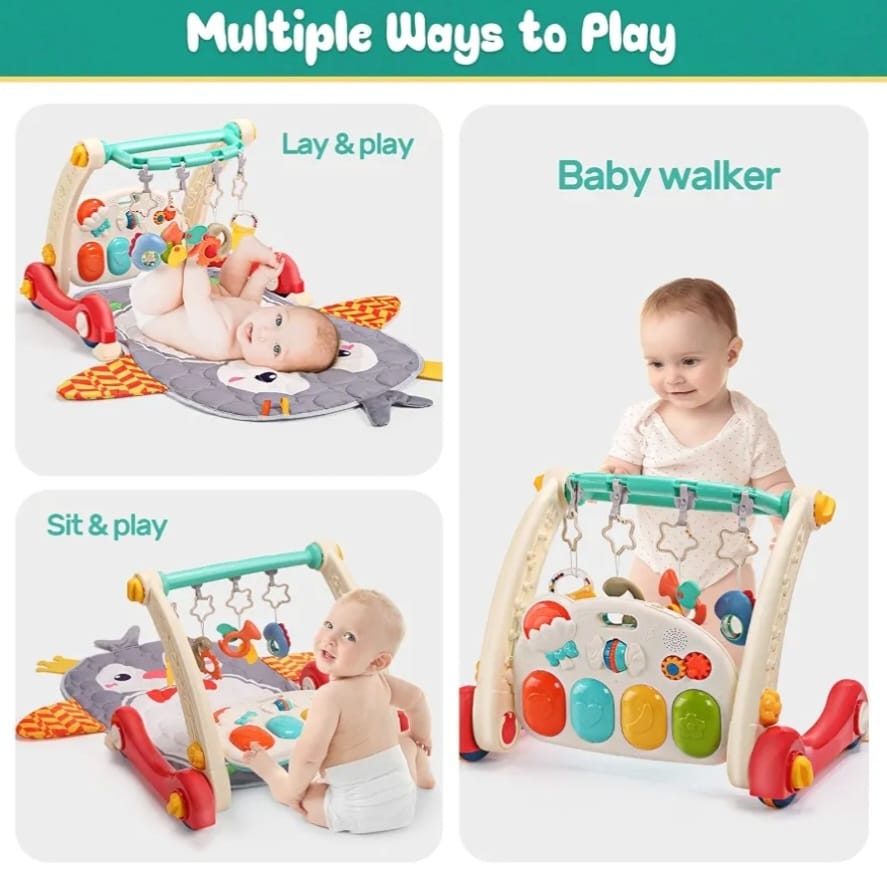 CUTE STONE Spiel-Fitnessstudio für Babys, Klavier,Trittbrett, Lernmatte für Babys,Spielmatte, B-WARE