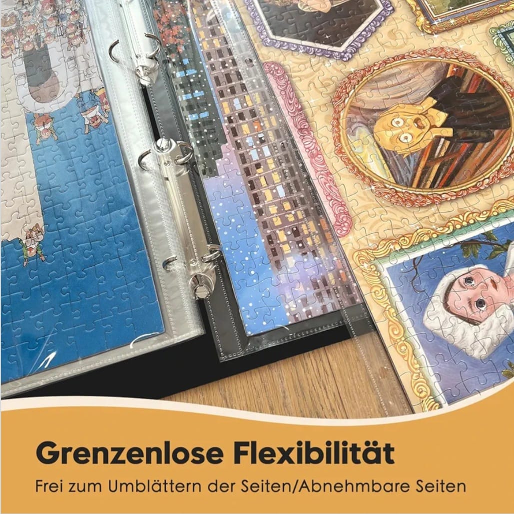 Nariolar Puzzle-Aufbewahrungsmappe, 1000 Teile, 15 HD-Hüllen, Platz für 30 Puzzles, B-WARE