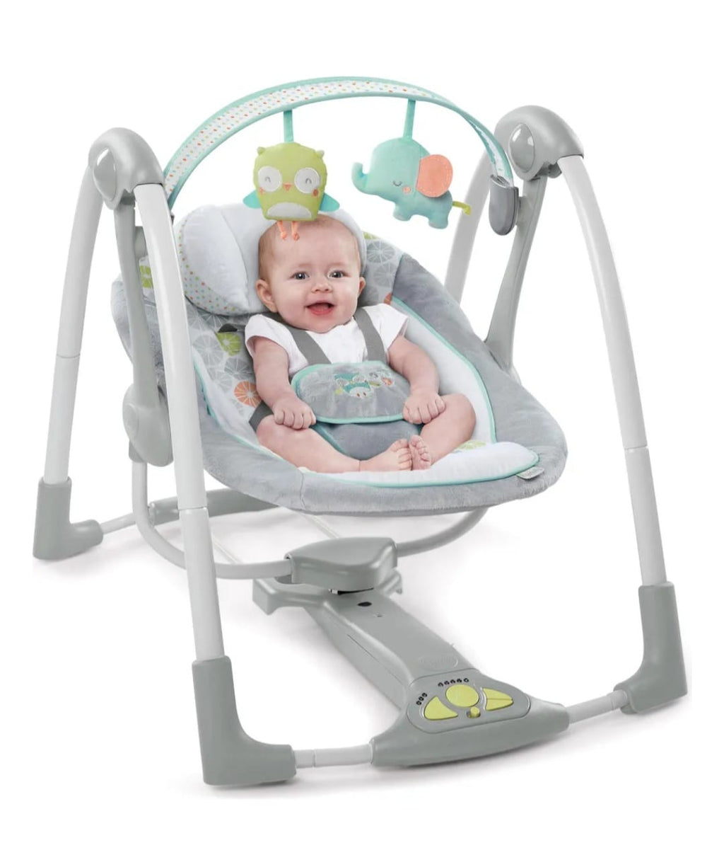 Ingenuity Swing ’n Go Portable Swing™ – Hugs & Hoots™ Babyschaukel,B-WARE