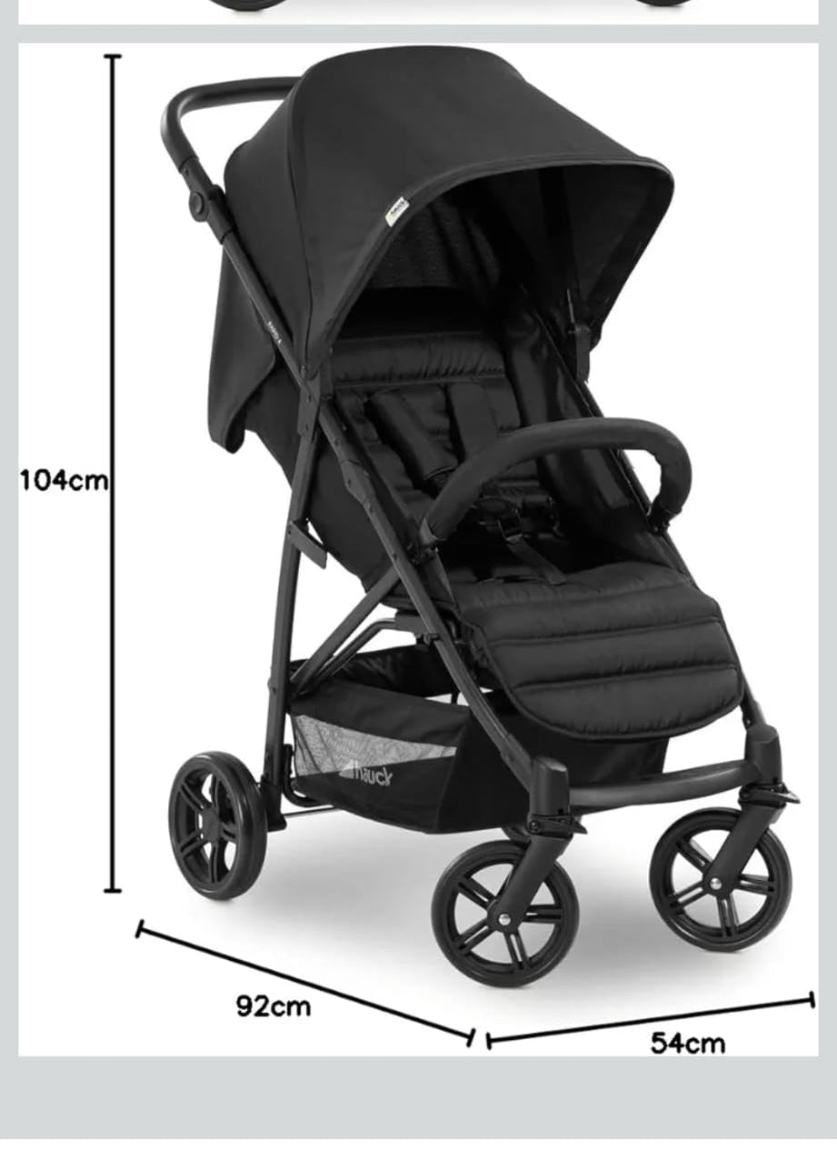 hauck Rapid 4, Schwarz - Kinderbuggy mit Liegefunktion für Babys ab Geburt bis 22 kg, B-WARE