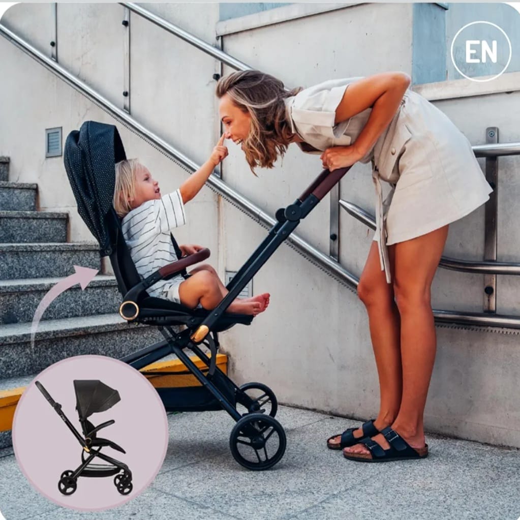 MoMi Kinderwagen ADELLE ab 6. Monat (bis 22 kg), klappbarer Buggy mit 360°-Sitz, B-WARE