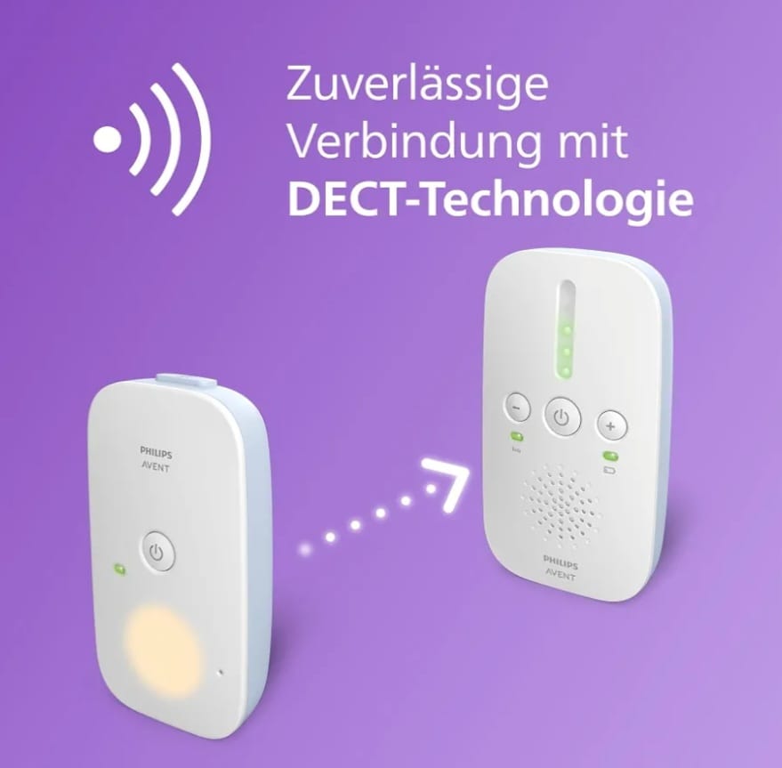 Philips AVENT DECT-Audio-Babyphone, Gegensprechfunktion, störungsfrei, 330 Meter Reichweite, B-WARE