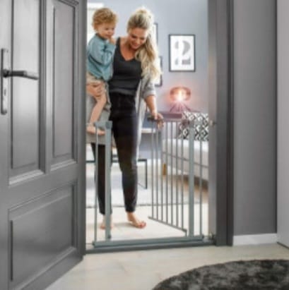 hauck Stop N Safe 2, Silber – Schutzgitter Treppe und Tür 84–89 cm,Türschutzgitter, B-WARE