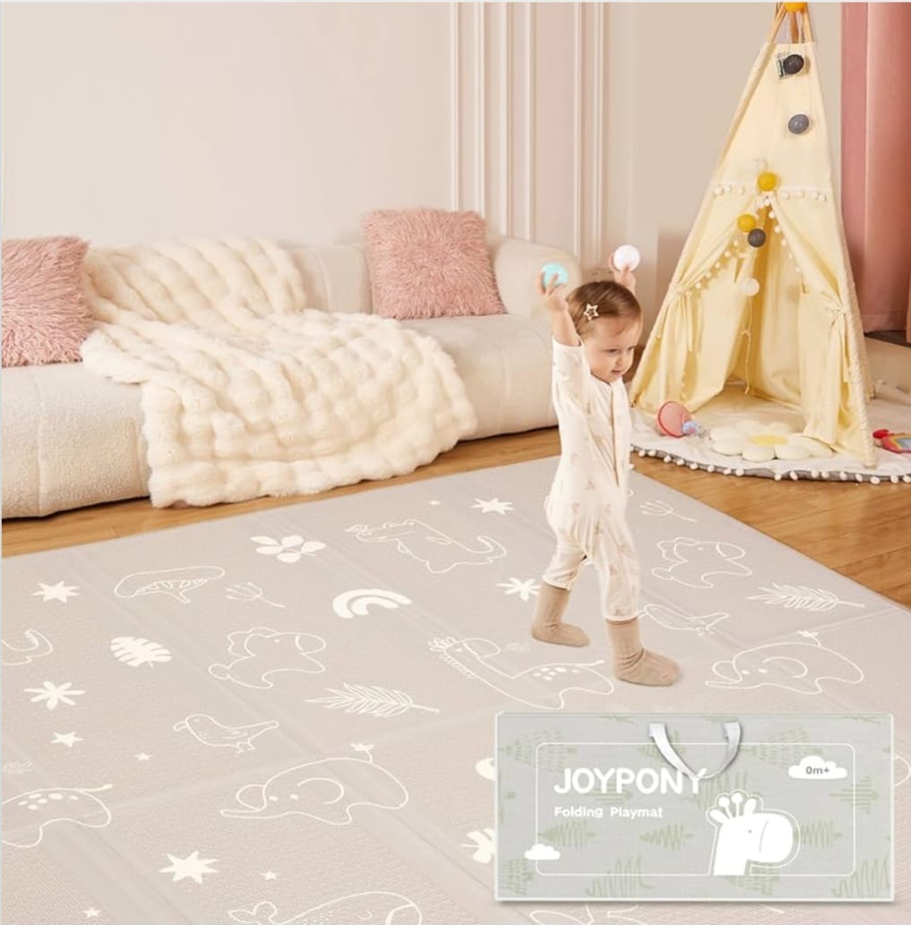 Joypony Krabbelmatte Baby Faltbar, 120 x 120 x 1cm Spielmatte Kinder,Krabbeldecke, B-WARE
