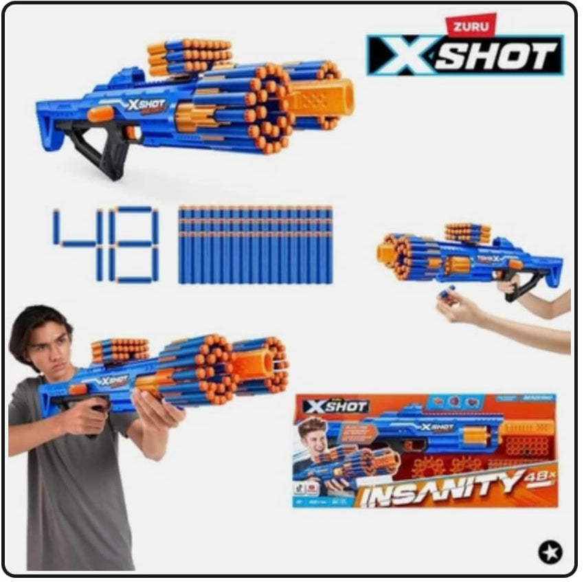 X-Shot Insanity Bezerko von ZURU mit 48 Darts – Outdoor-Spielzeug, B-WARE