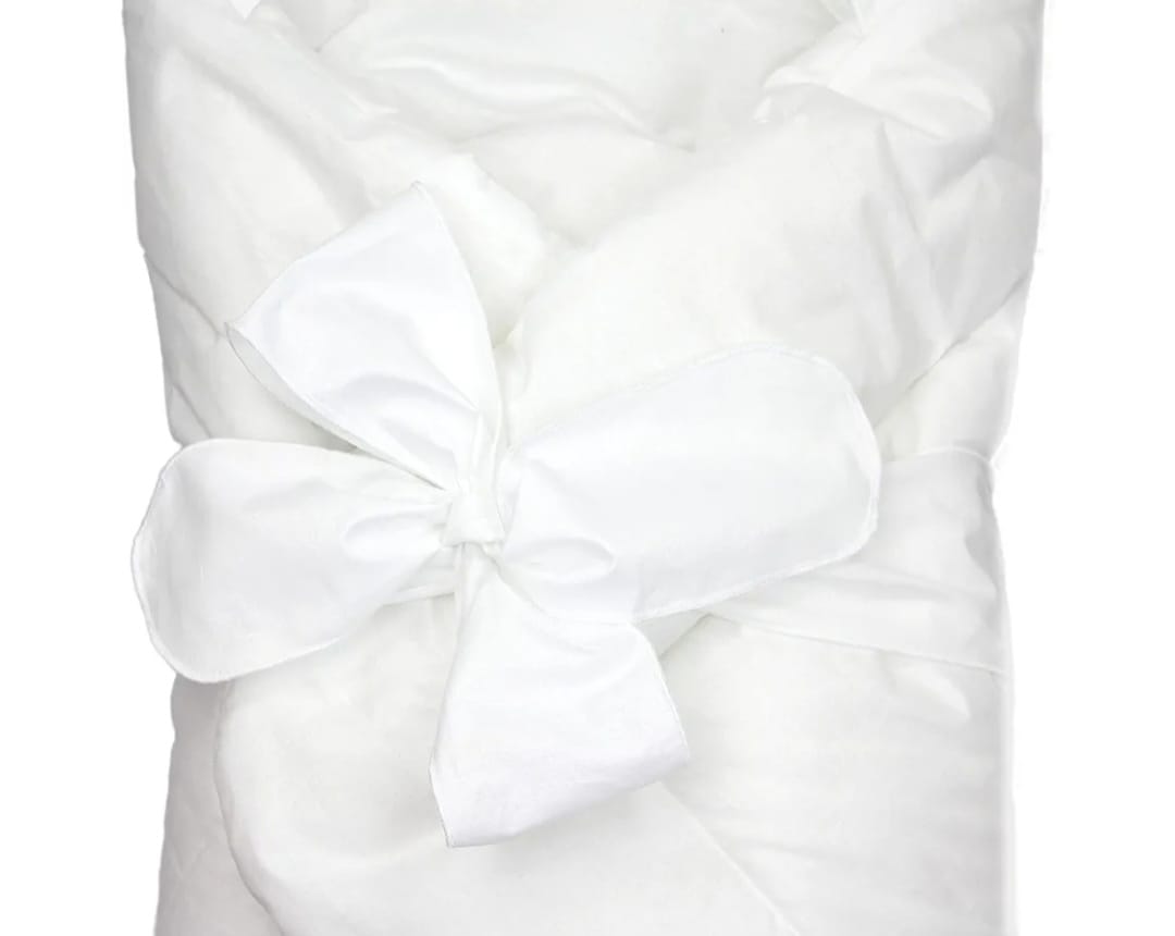 TupTam Unisex Baby-Wickeldecke mit Schleife, Weiß,B-WARE