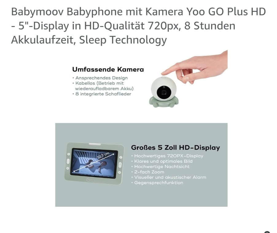 Babymoov Babyphone mit Kamera Yoo GO Plus HD - 5", ,gebraucht