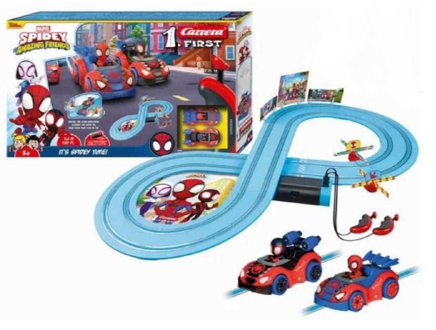 Carrera First - 20063049
Spidey - It's Spidey Time! 2,4m  Rennstrecken-Set, 2 ferngesteuerte Fahrzeuge, B-WARE
