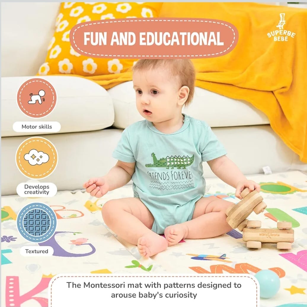 Krabbelmatte Baby Faltbar, Spielmatte, Babymatte, Kindermatte, Bodenmatte, B-WARE