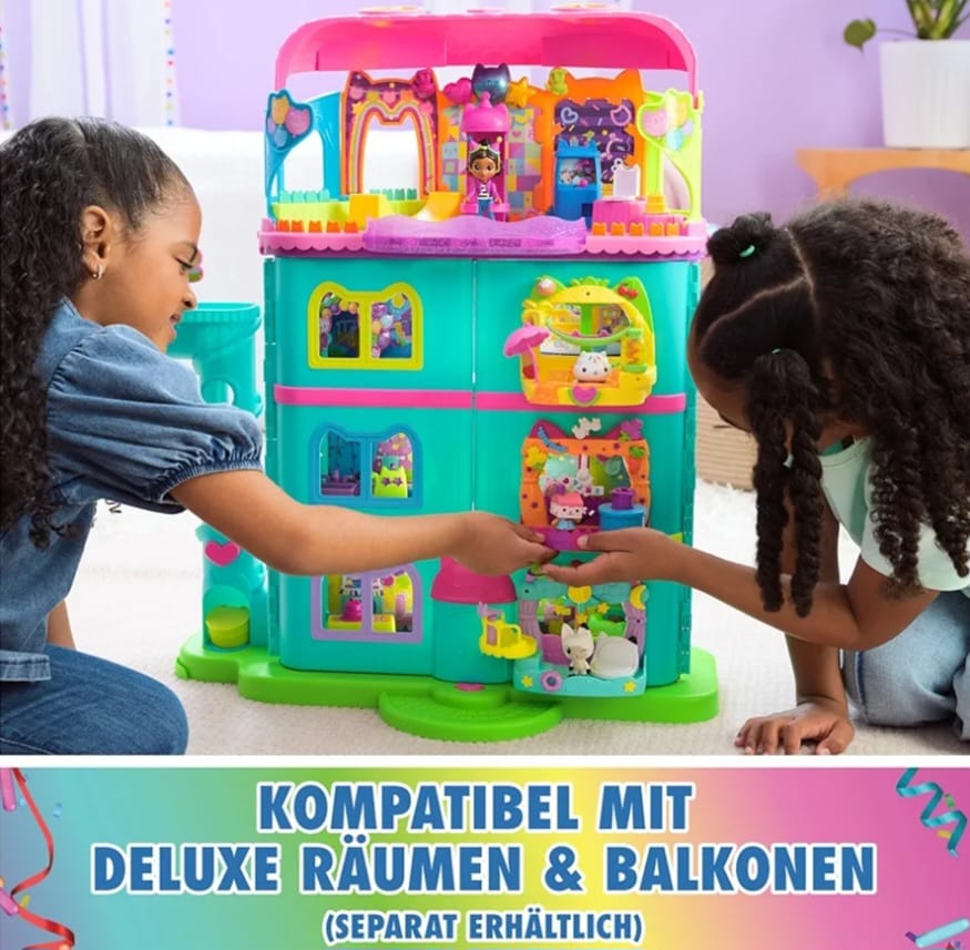 DREAMWORKS GABBY'S DOLLHOUSE - 14-teiliges Purrfect Party Puppenhaus , B-WARE