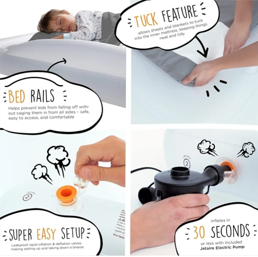 Das Shrunks Reisebett für Kleinkinder ist eine tragbare, aufblasbare Luftmatratze,B-WARE