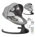 MoMi KENANI – Elektrische Babywippe mit Bluetooth, Fernbedienung & Musik, 5 Stufen – inkl. Moskitonetz – Dunkelgrau, B-WARE