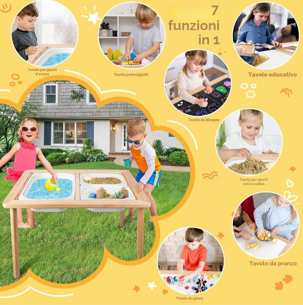 Terramus Baby-Sinnes- und Wasserspieltisch & Aktivitätstisch,B-WARE , leichte Delle im Holz