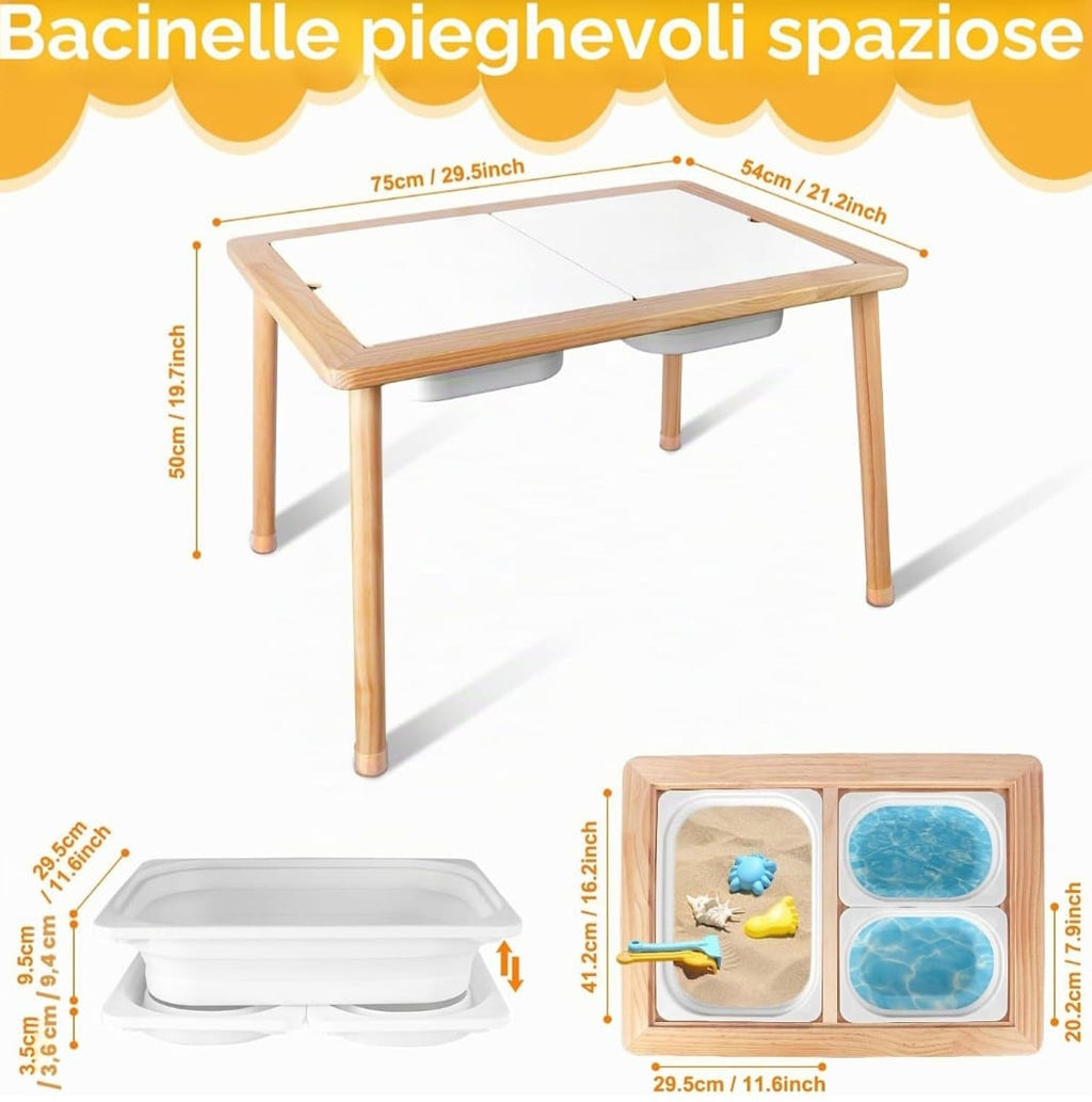 Terramus Baby-Sinnes- und Wasserspieltisch & Aktivitätstisch,B-WARE , leichte Delle im Holz