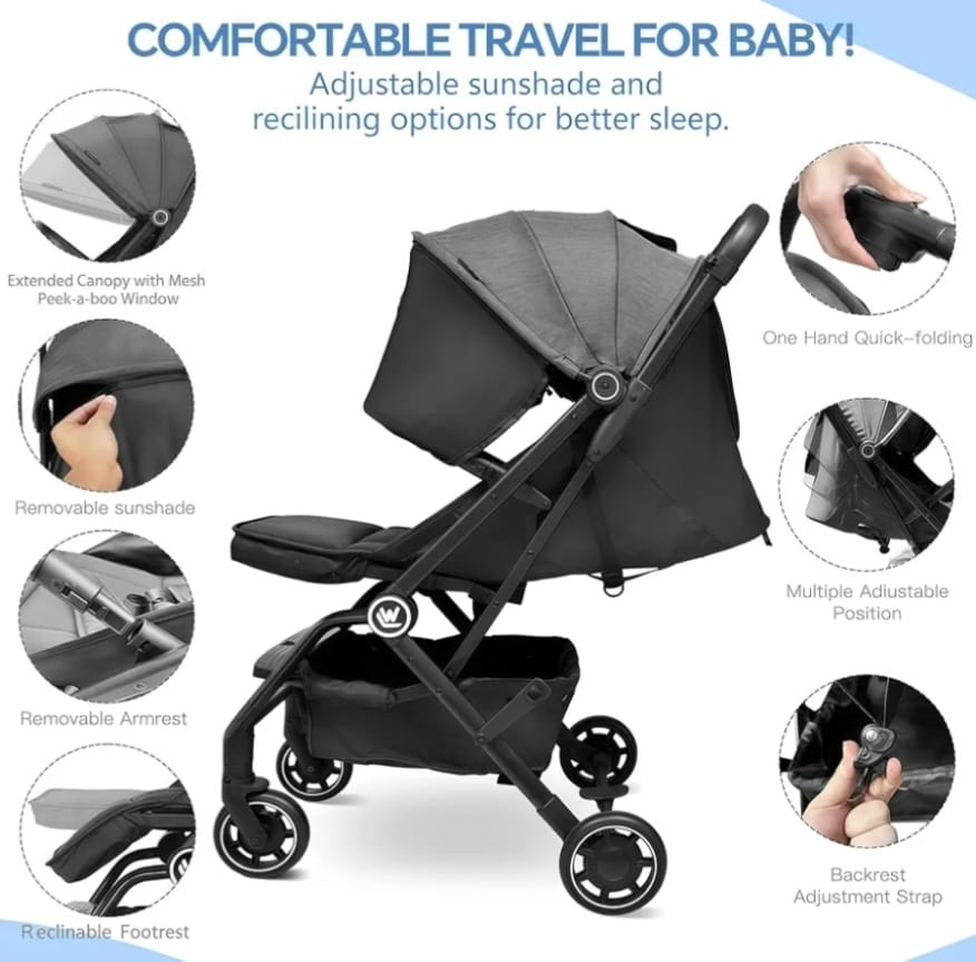 Wheelive - Leichter Kinderwagen, Kompakter Reisebuggy, B-WARE
