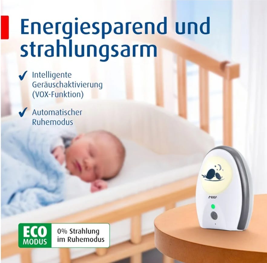 reer Rigi Babyphone, Babyfon mit Gegensprechen, 300 m Reichweite, Weiß, B-WARE, Neuwertig
