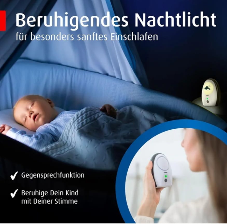 reer Rigi Babyphone, Babyfon mit Gegensprechen, 300 m Reichweite, Weiß, B-WARE, Neuwertig