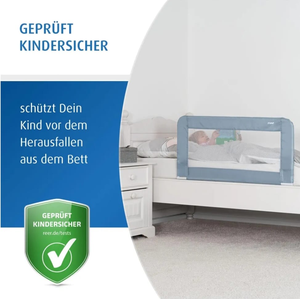 REER Bettgitter Sleepn Keep 100 cm blaugrau, B-WARE