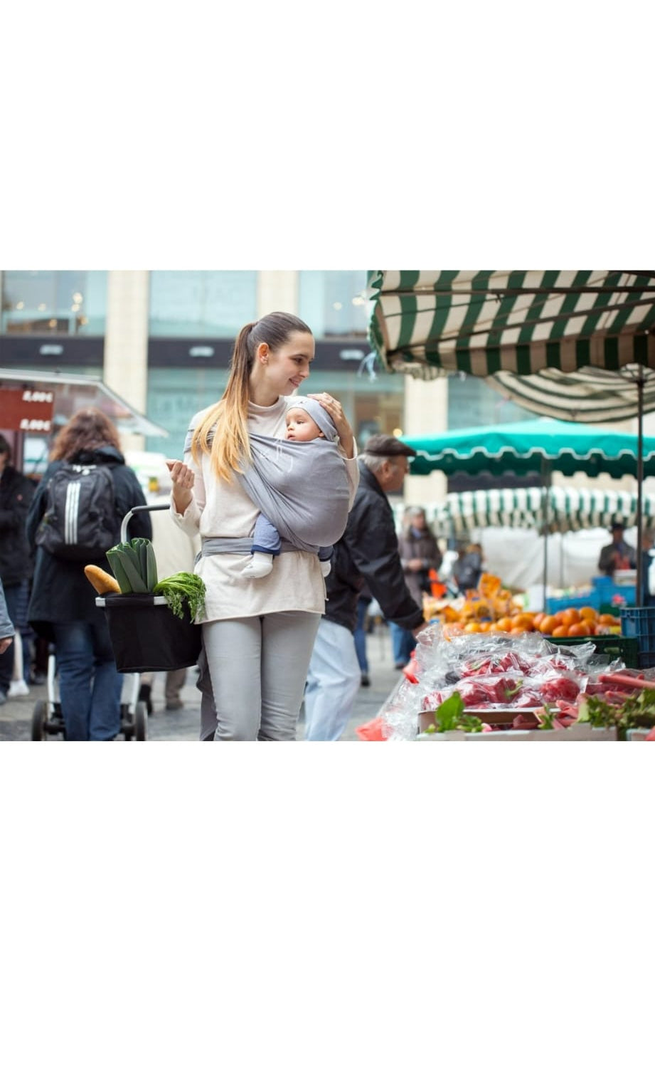 Babytrage Carry Sling Grey, B-WARE