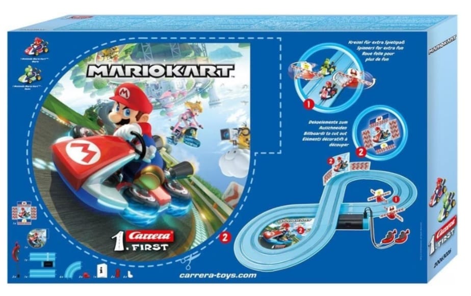 Carrera First - 20063026Nintendo Mario Kart,(Mario und Yoshi) 2,4m  Rennstrecken-Set, 2 ferngesteuerte Fahrzeuge, B-WARE