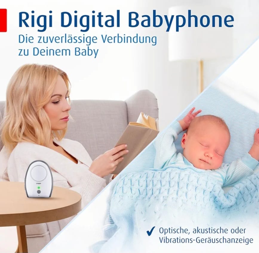 reer Rigi Babyphone, Babyfon mit Gegensprechen, 300 m Reichweite, Weiß, B-WARE, Neuwertig