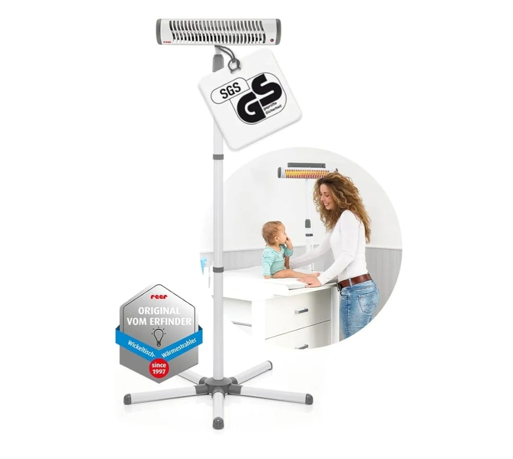 reer EasyHeat Flex Wickeltisch-Wärmestrahler, Standgerät,Weiß, B-WARE