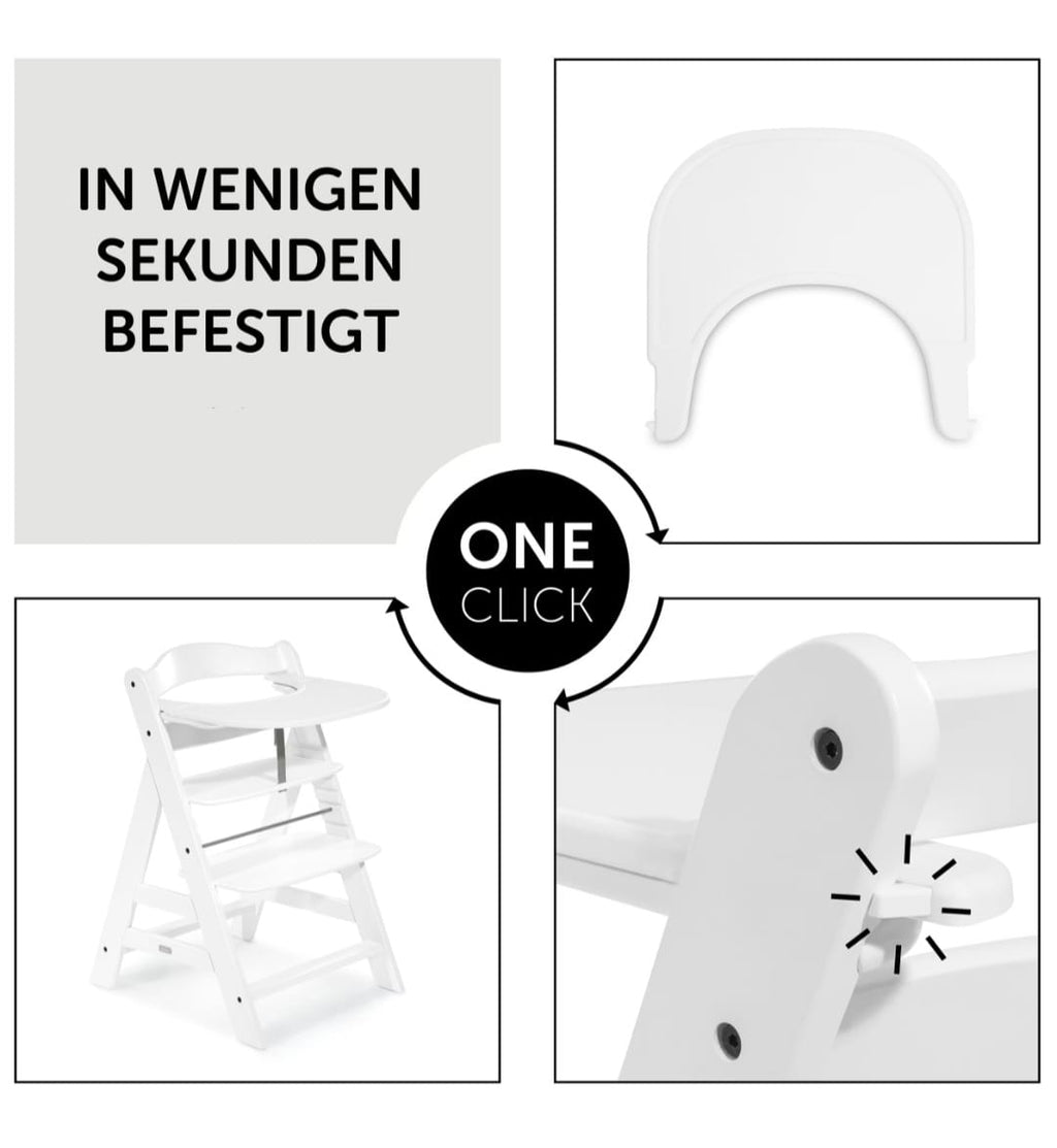 Hauck Essbrett und Tisch für Alpha Hochstuhl (Click Tray) - White / Weiss, B-WARE