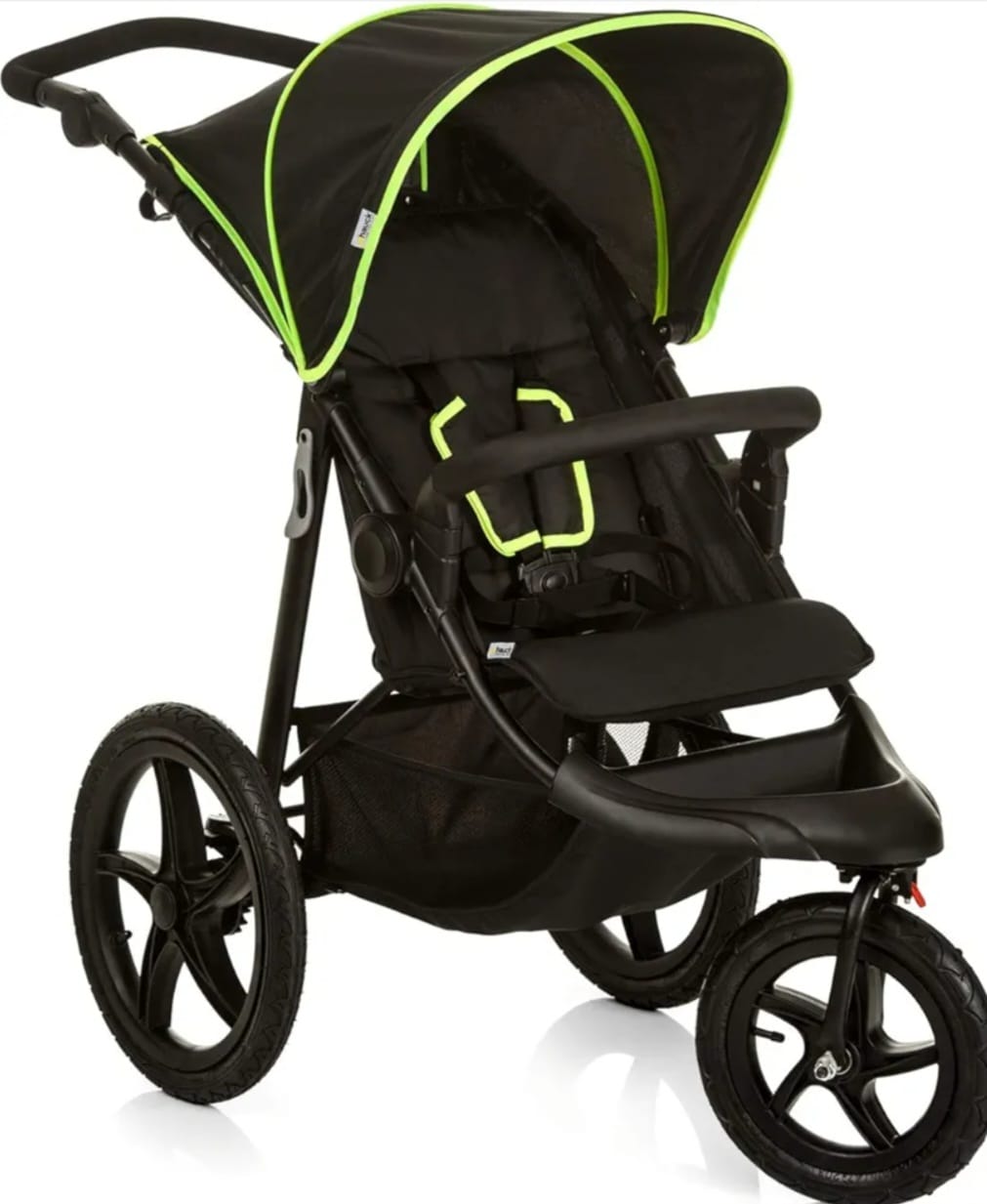 hauck Runner, Black / Neon Yellow - Robuster Dreirad Buggy mit XL Lufträdern,B-WARE