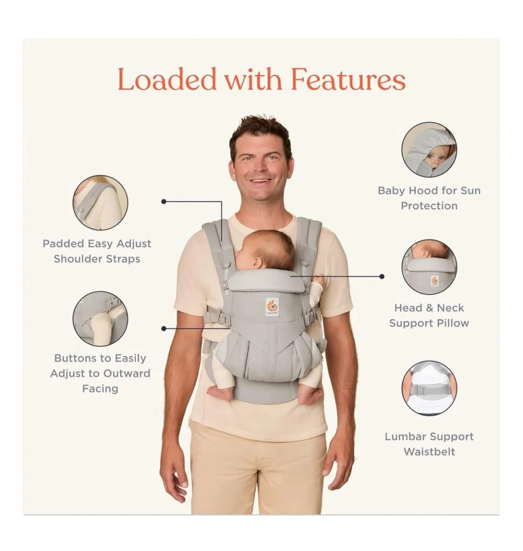 Ergobaby OMNI 360, Weiche Babytrage, Grau, B-WARE