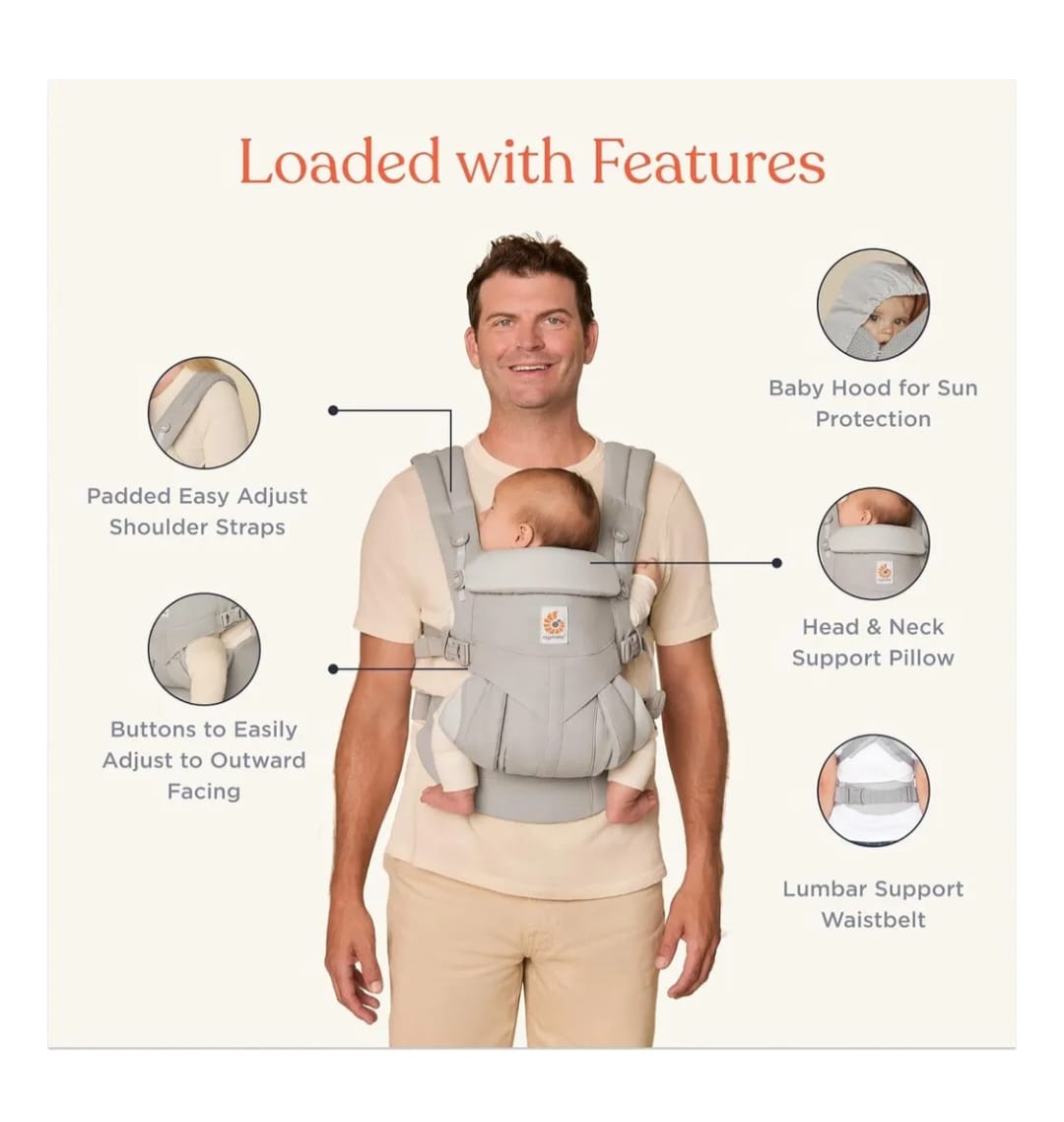 Ergobaby OMNI 360, Weiche Babytrage, Grau, B-WARE