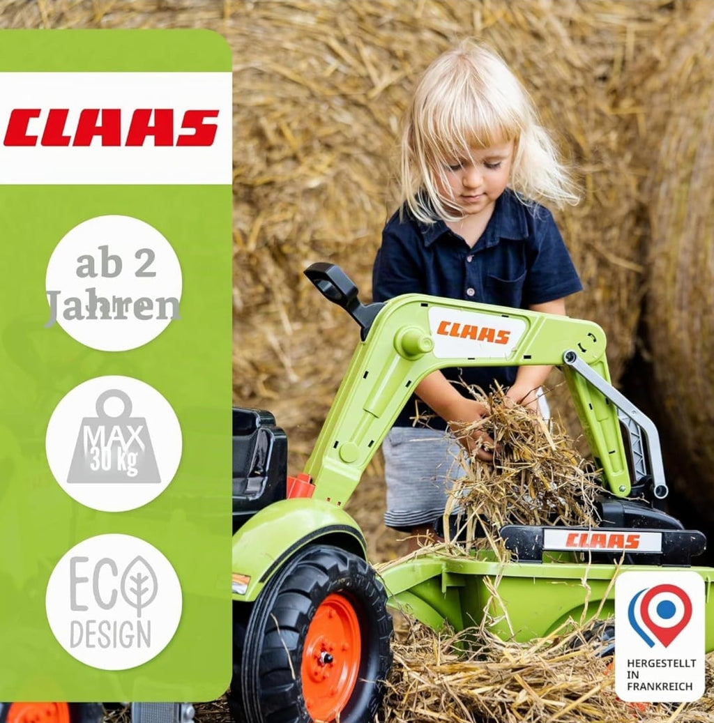 Falk Claas Kinder-Baggerlader mit beweglichem Baggerarm & Anhänger, B-WARE