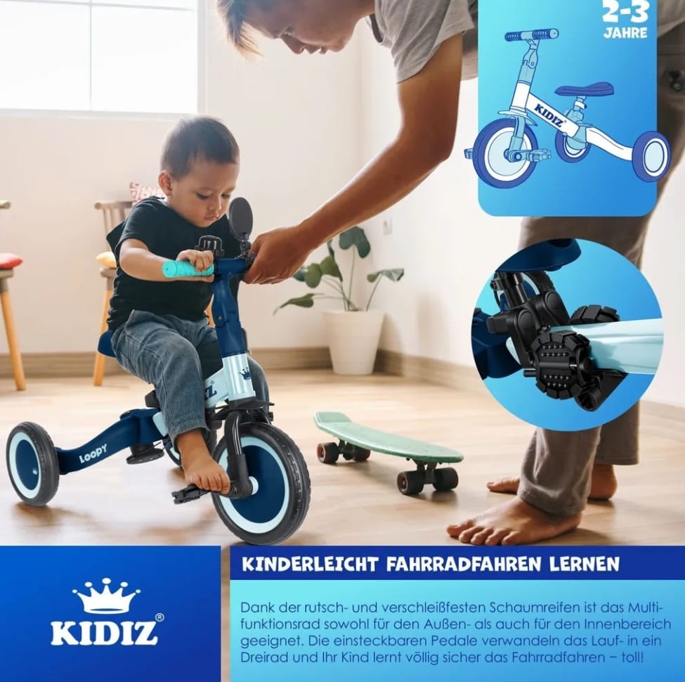 KIDIZ  Laufrad 6in1 Dreirad,Laufräder,Lauffahrrad, Kinderdreirad, B-WARE
