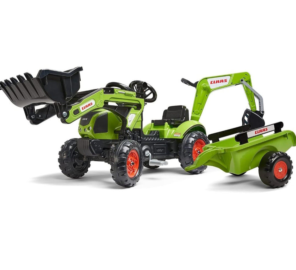 Falk Claas Kinder-Baggerlader mit beweglichem Baggerarm & Anhänger, B-WARE