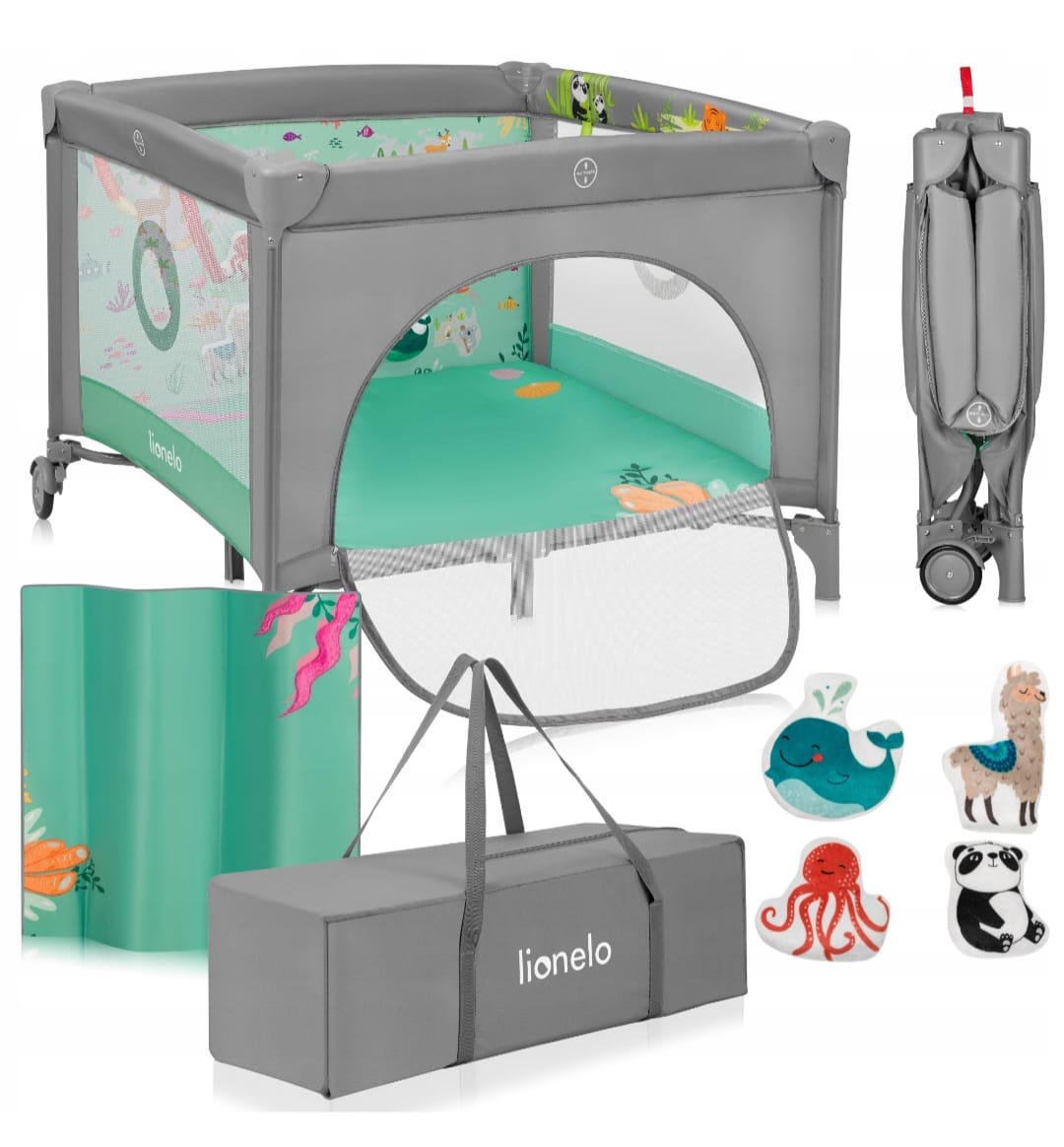 Lionelo Mille Plus Laufstall,Krabbelmatte, B-WARE