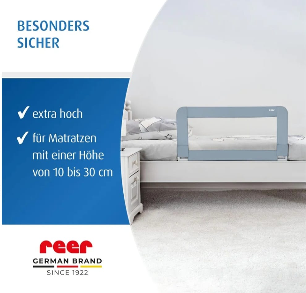 REER Bettgitter Sleepn Keep 100 cm blaugrau, B-WARE