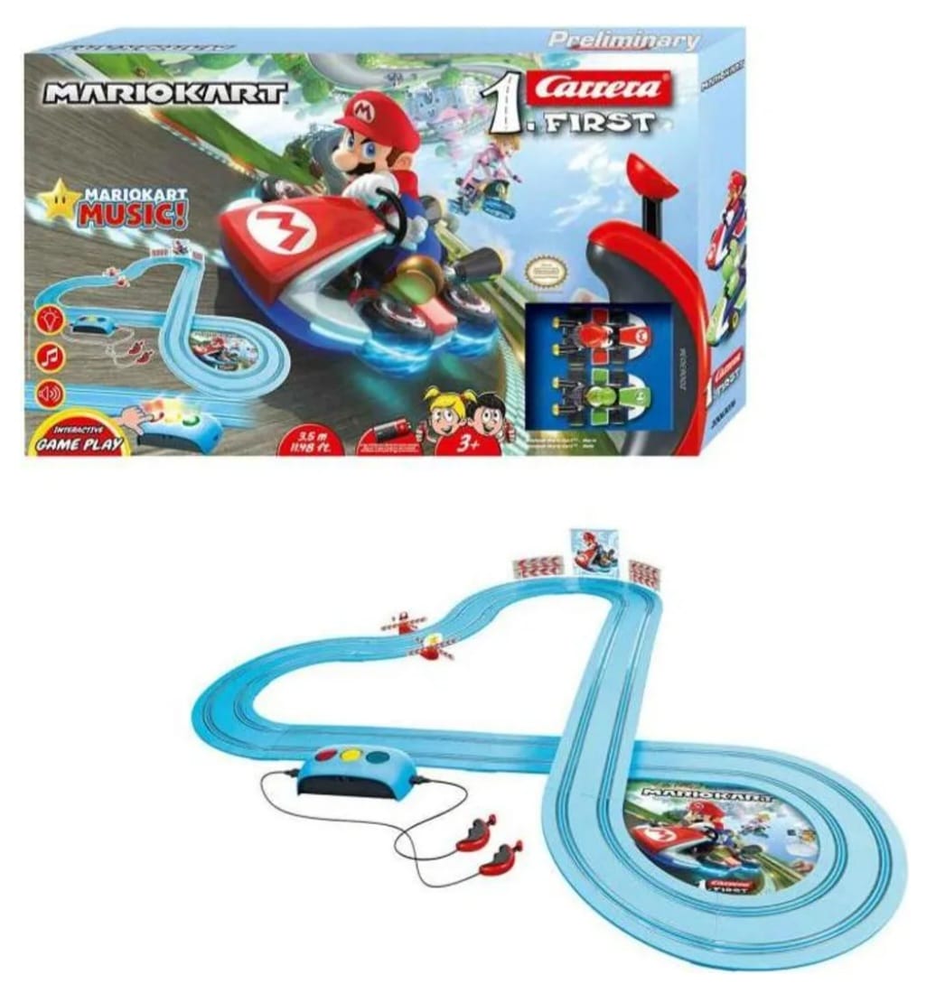 Carrera First - 20063036
First Mario Kart™ ,3,5m Rennstrecken-Set, 2 ferngesteuerte Fahrzeuge, B-WARE