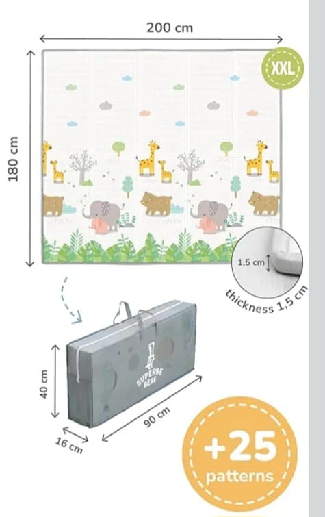 Krabbelmatte Baby Faltbar, Spielmatte, Babymatte, Kindermatte, Bodenmatte, B-WARE