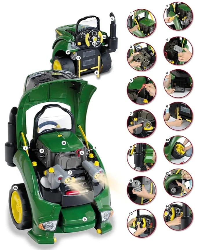 Theo Klein 3916 John Deere Tractor Engine | 56-teilige Traktormotor-Nachbildung, B-WARE
