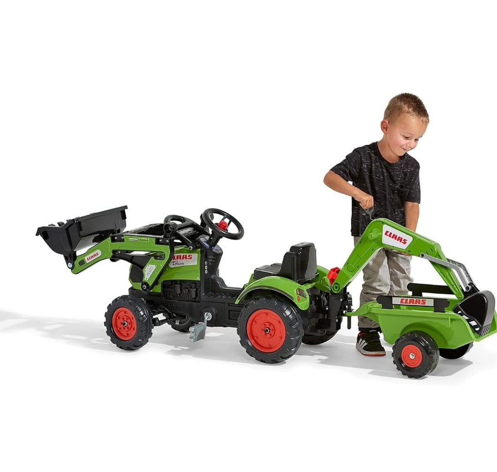 Falk Claas Kinder-Baggerlader mit beweglichem Baggerarm & Anhänger, B-WARE