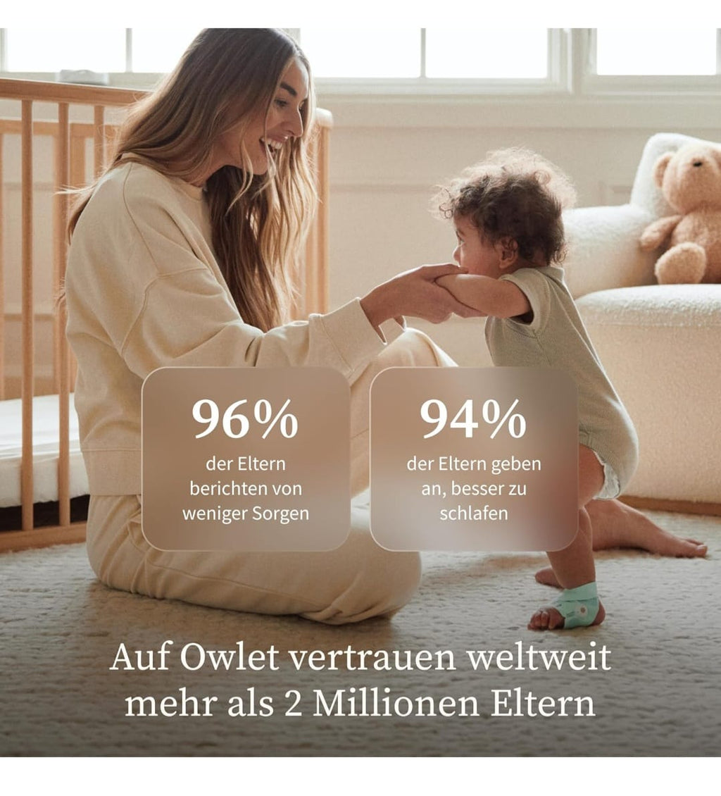 Owlet Dream Sock – Smarte Babyüberwachung mit App, Mint,B-WARE