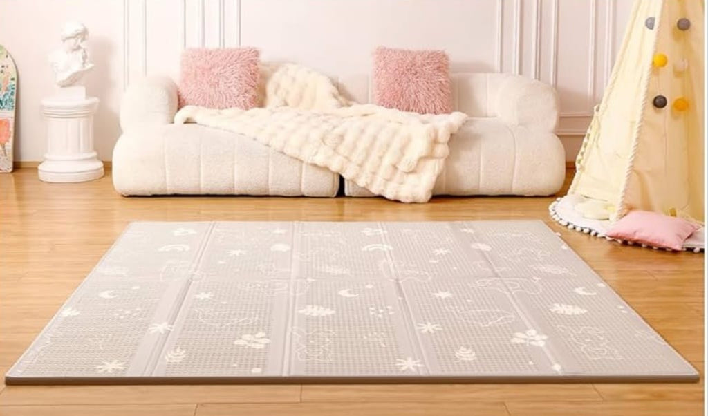 Joypony Krabbelmatte Baby Faltbar, 120 x 120 x 1cm Spielmatte Kinder,Krabbeldecke, B-WARE