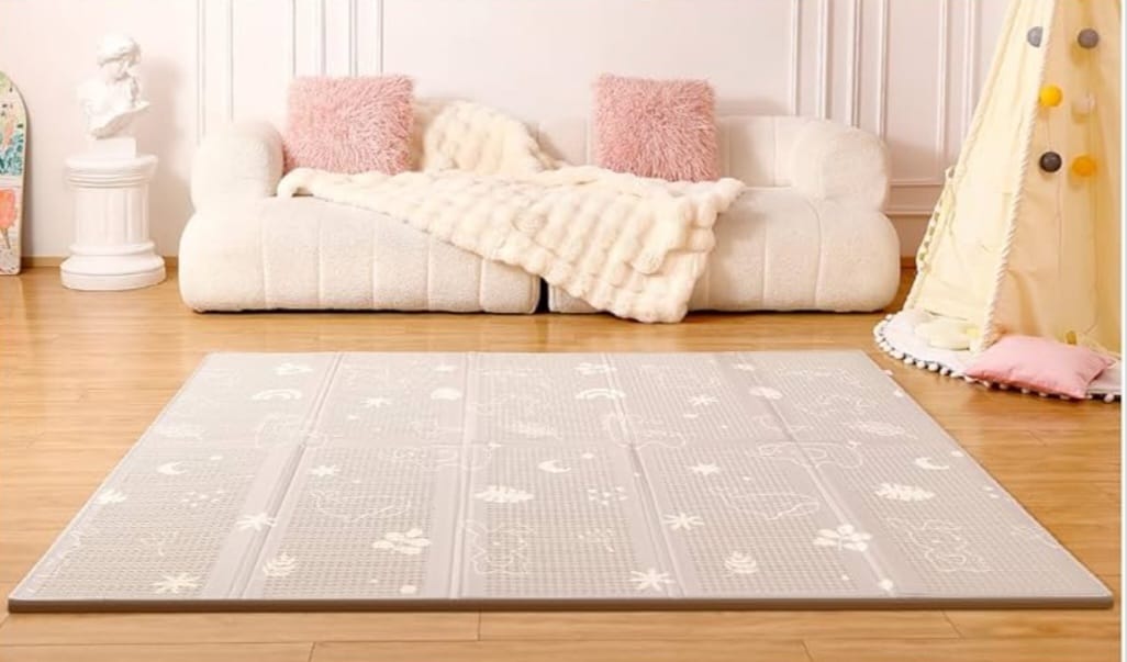 Joypony Krabbelmatte Baby Faltbar, 120 x 120 x 1cm Spielmatte Kinder,Krabbeldecke, B-WARE