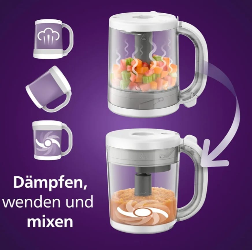 Philips AVENT 4-in-1 Dampfgarer mit Mixer Premium, B-WARE