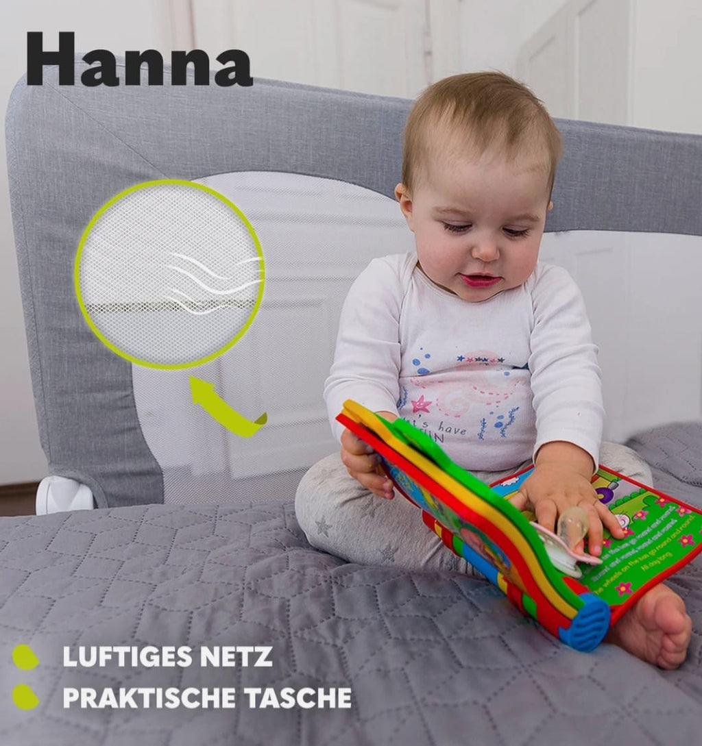 Baby Bettgitter Lionelo Hanna für Sicherheit Bettschutzgitter Rausfallschutz, B-WARE