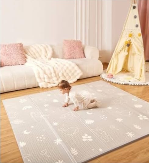 Joypony Krabbelmatte Baby Faltbar, 120 x 120 x 1cm Spielmatte Kinder,Krabbeldecke, B-WARE
