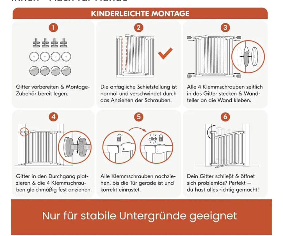 hauck Stop N Safe 2, Silber – Schutzgitter Treppe und Tür 84–89 cm,Türschutzgitter, B-WARE